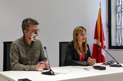 Martínez Martínez i Medrano Muñoz, durant la compareixença (foto: Ajuntament de Rubí – Localpres).