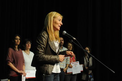 L'alcaldessa, Ana María Martínez, dirigint-se al públic assistent (foto: Localpres)