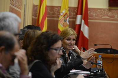 L'alcaldessa, Ana María Martínez, dirigint-se als membres de la Mesa (foto: Localpres)