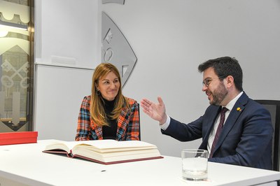 L’alcaldessa s’ha reunit amb el president i el conseller de Territori a l’Ajuntament (foto: Ajuntament de Rubí – Localpres).