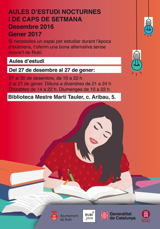 Cartell de les aules d'estudi