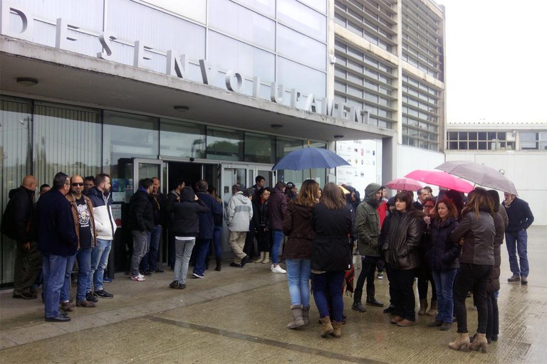 Treballadors i alumnes del Rubí+D també han secundat el minut de silenci