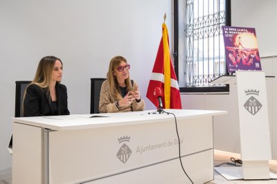 Un moment de la roda de premsa de presentació de la programació al voltant del 8M (foto: Ajuntament de Rubí - Localpres.