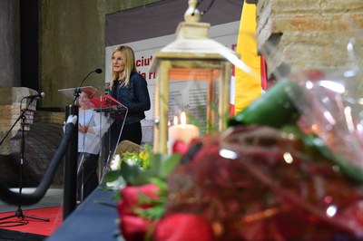 L'alcaldessa, durant el seu discurs (foto: Ajuntament - Localpres)