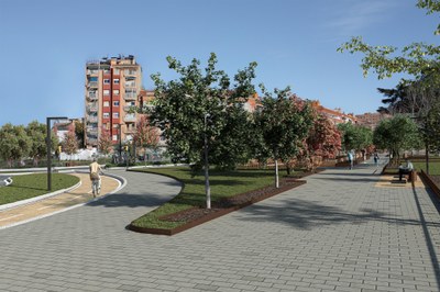 Imatge virtual de com quedarà l'av. Estatut (tram pl. Agricultura).