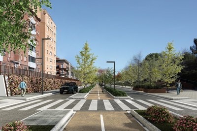 Imatge virtual del tram que fa confluència amb el camí de Ca n'Oriol.