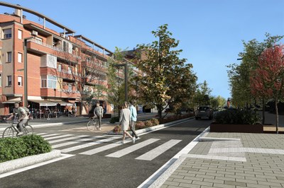 Imatge virtual del tram que fa confluència amb el c. Aribau.