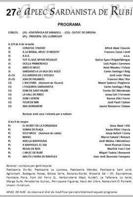 Programa del Aplec sardanista