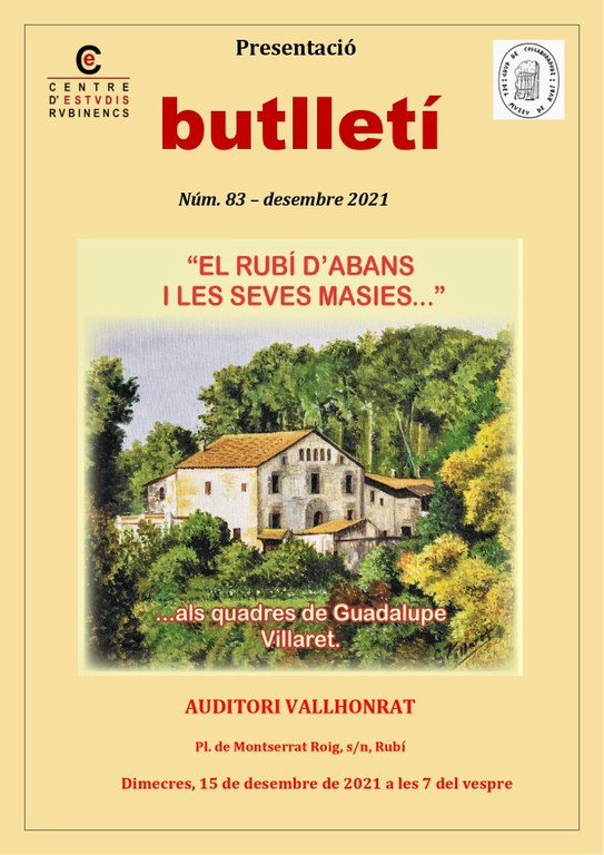Invitació presentació Butlletí