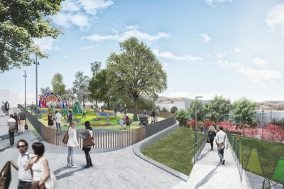 El nuevo parque de La Serreta dispondrá de una zona de juegos infantiles para niños de 2 a 12 años (imagen virtual).