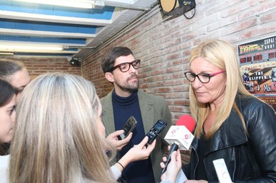 Ana María Martínez y Moisés Rodríguez, durante la presentación de la 2ª temporada del Espacio 14/13 (foto: Lali Álvarez).
