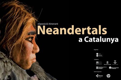 Cartel de la exposición "Neandertales en Cataluña".