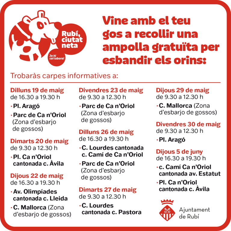 Horarios y ubicaciones de las carpas