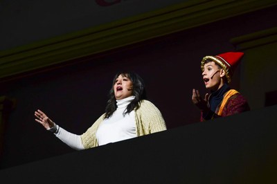 Un momento del espectáculo desde el balcón