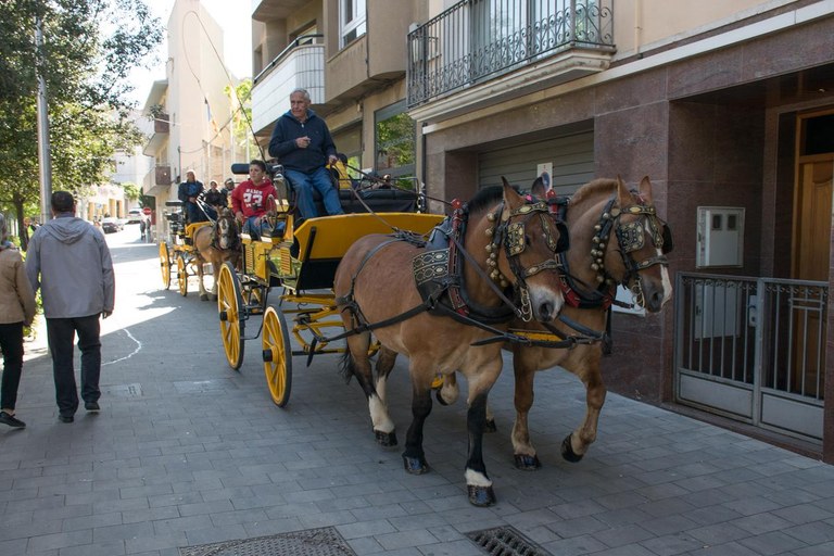 Este año, 'Puja al carro de Sant Antoni' ha contado con dos carruajes (foto: Localpres)