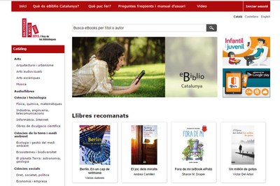 El servicio eBiblio Cataluña.