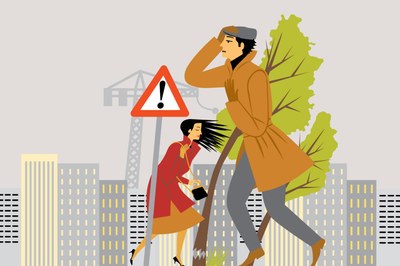 En caso de fuerte viento, es necesario extremarse las precauciones, tanto en casa como en la calle y si se circula en vehículo.