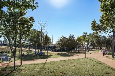 Recreación virtual de la nueva zona de la "Bombonera" (foto: Ayuntamiento de Rubí).