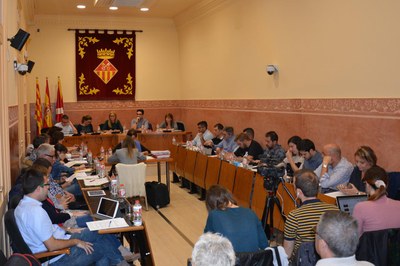 Los plenos se realizan habitualmente en la sala Enric Vergés (imagen de archivo).